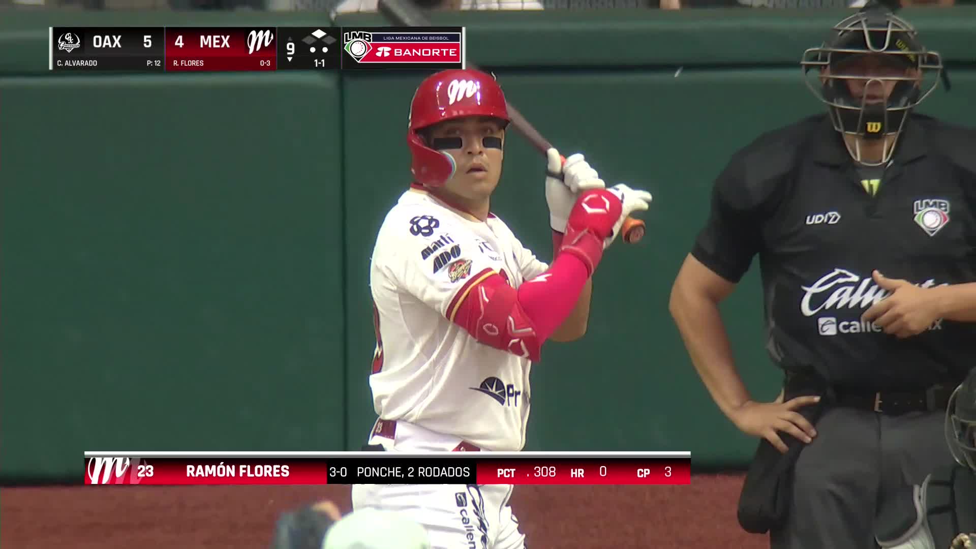 Ramón Flores pega sencillo y manda el juego a entradas extras Vs Oaxaca.